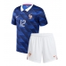 Frankrig Bradley Barcola #12 Hjemmebanesæt Børn VM 2026 Kort ærmer (+ korte bukser)